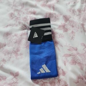 Adidas Men's Striped Black and Blue Athletic Socks
